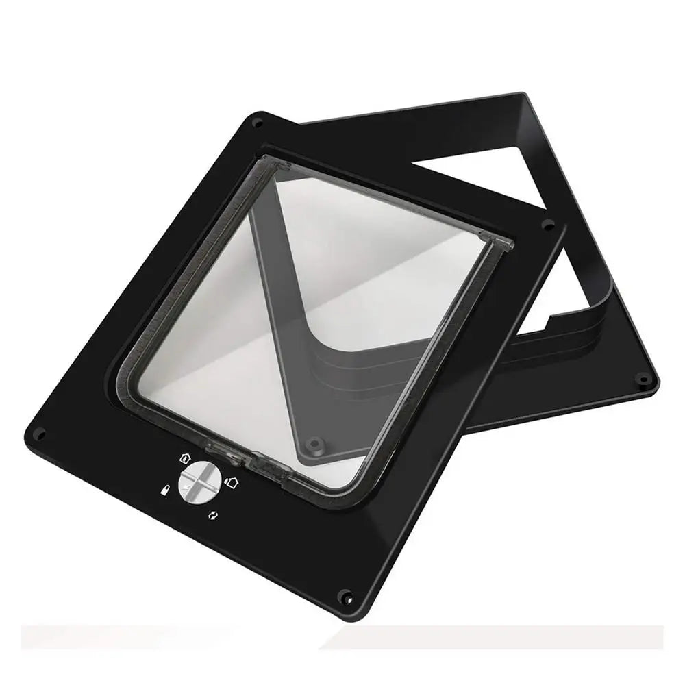 Cat Door with Flap Pet Door, Easy Set-Up, 4 Ways Locking, Weatherproof Safe Cat Doors, Pet Supplies, Window Cabinets