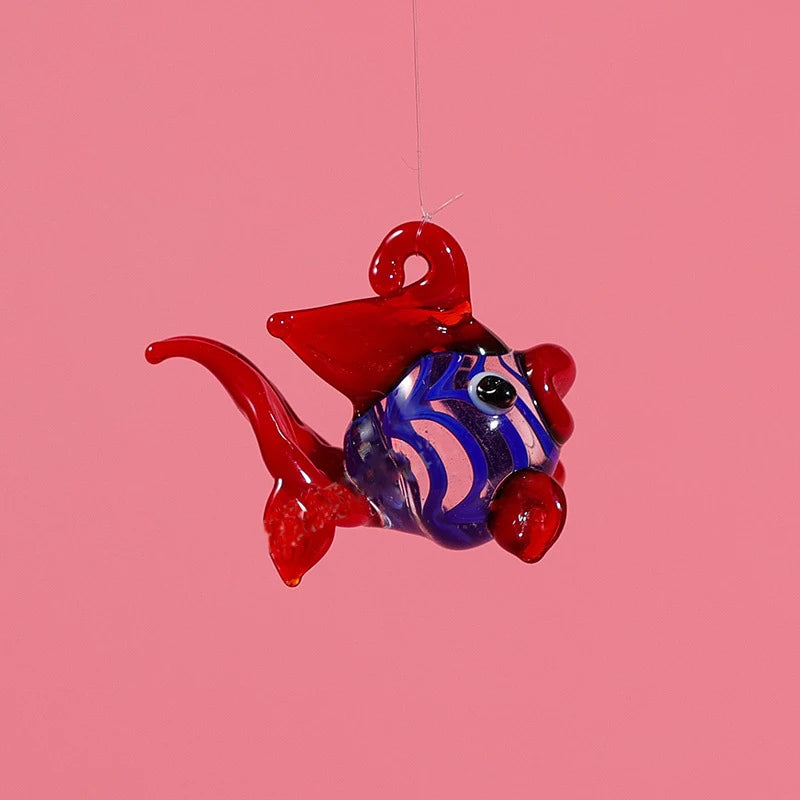 Artificial Glass Fish Small Tropical Fish Simulation Vivid Landscape Glass Fake Fish Floating Aquarium Ornament Decoration