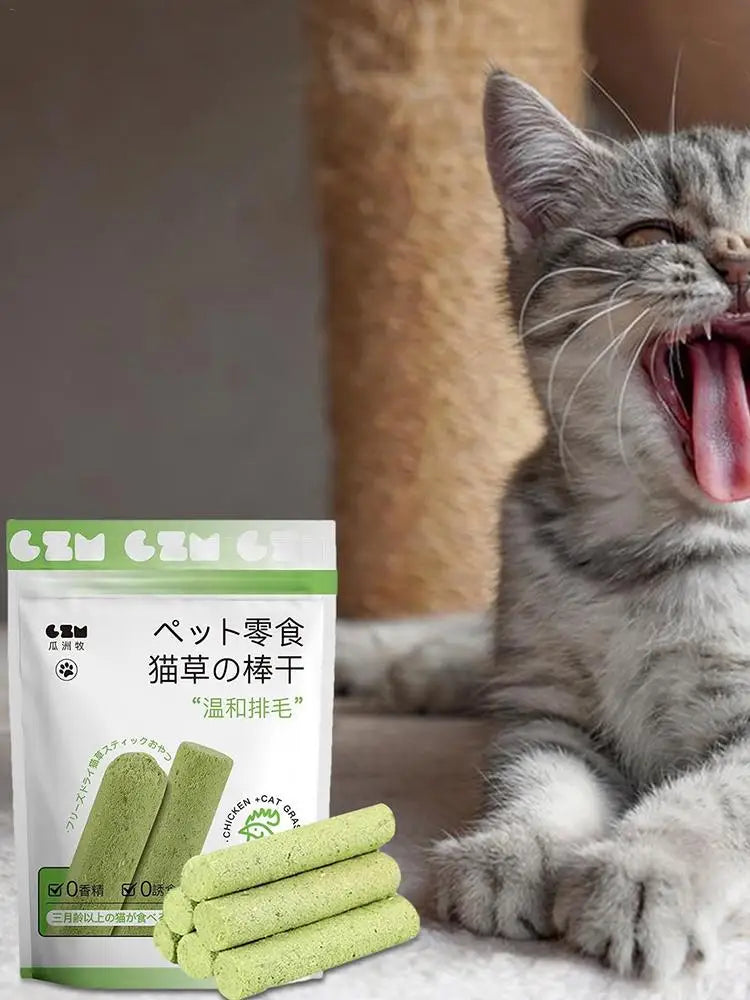Cat Grass Stick Cat Grass Chewing Stick Natural Teeth Cleaner Removal Row Kitten Pet Snacks Teeth Caring for Kitten Mouth Health