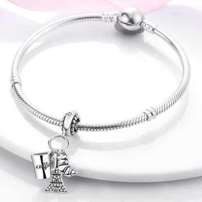 MULA 1PC Coffee Pet Moon Star Silver Plated Pendant Fit Original Snake Chain Charm Bracelet DIY Women Jewelry Gift