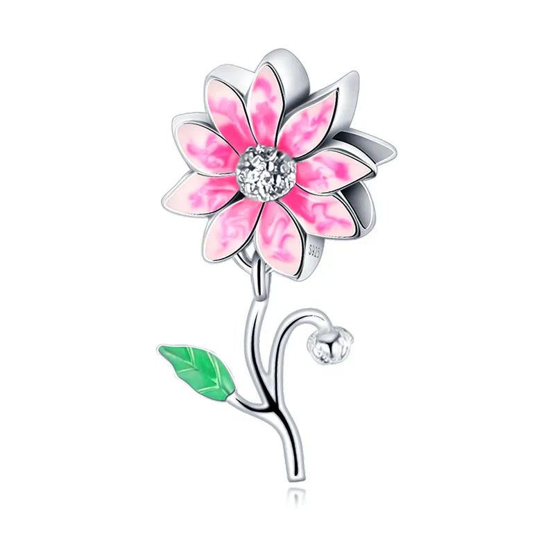 Fit Pandora 925 Original Bracelet 925 Silver Plate Flower Bird Series Charms Beads For Women Fashion DIY Jewelry Gifts Making