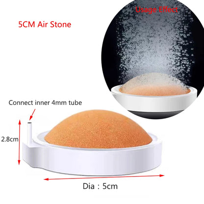 1Pcs 40/50mm Fish Tank Aquarium Air Stone Oxygen Aerator Increasing Air Bubble Pond Pump Hydroponic Oxygen Accessories Orange