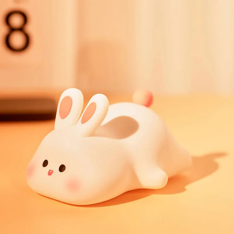 Cute Animal Silicone Night Light Patting Light, Rabbit Panda Octopus Robin Bird - for Room Decor, Gifts for Boys Girls Baby