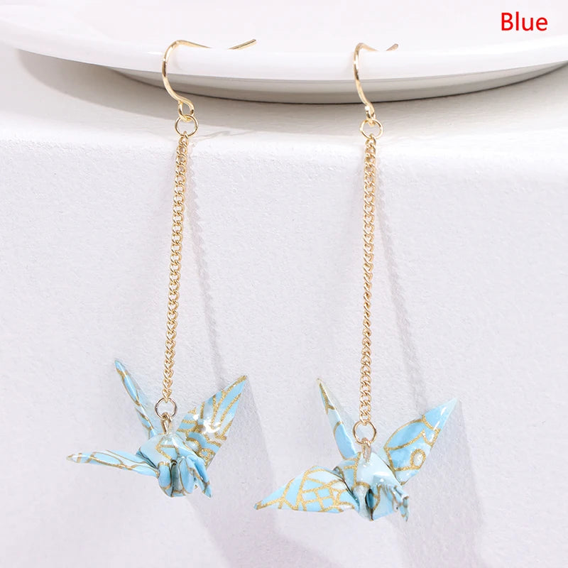 Kranich Earrings Origami Miniblings Bird Cranes Faltkunst Senbazuru Paper