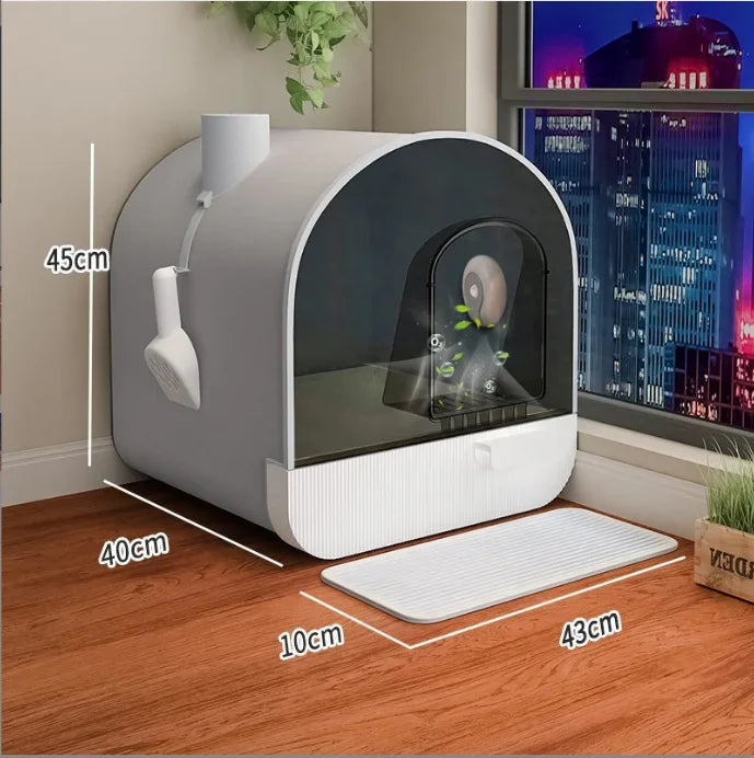 Hot Sale Easy Cleaning Closed Activated Carbon Deodorizing Semi-automatic Cat Litter Box