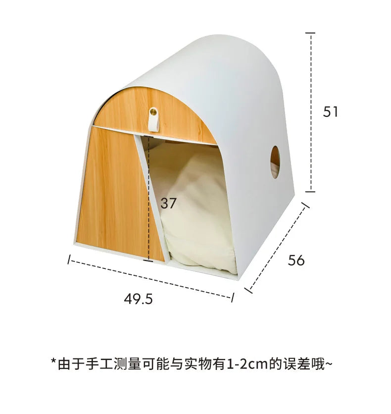 Iron Kennel Cat Litter Solid Wood Internet Celebrity Cat Villa Pet Wooden House Dog House Cat