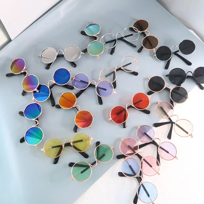 Anti-slip Cat Sunglasses Pet Accessories Small Dog Sun Glasses Classic Retro Circular Glasses for Kitten Photos Props Cosplay