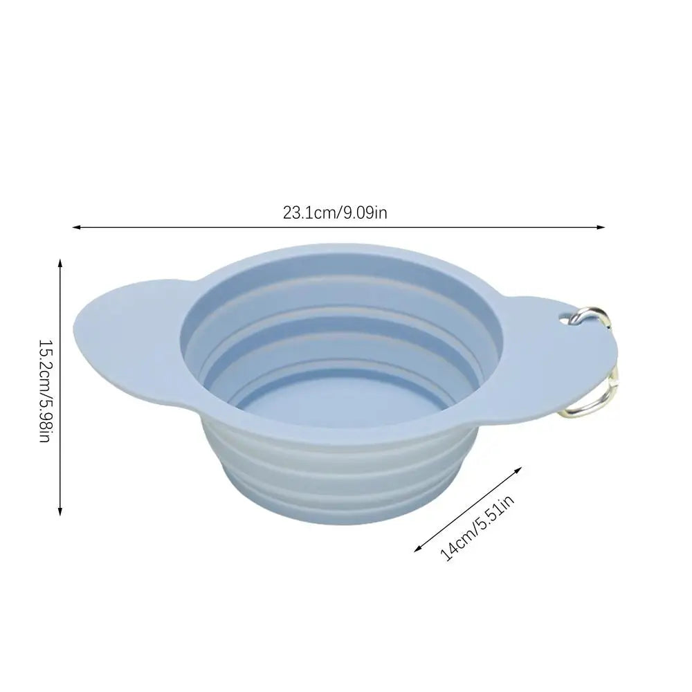 Dog Bowl Pet Collapsible Bowls Silicone Portable Foldable 600ml Dog Feeder Dog Dispenser Water Or Food Pet Feeding Watering Dish