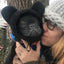 Cute Dog's Fleece Bat Hat Soft Warm Adjustable French Bulldogs Winter Hats Pet Supplies