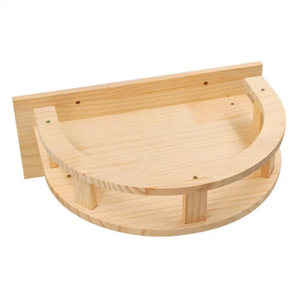 Wall Mounted Cat Shelves Wood Cat Lookout Climbing Shelf Kitten Wall Climbing Tree Furniture Four Step Stair Indoor Cat Hammock