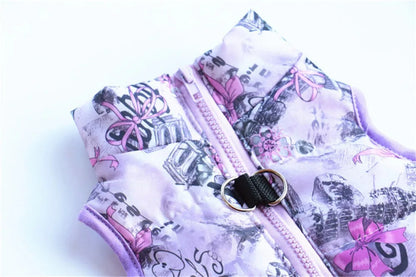 Windproof Pet Vest Jacket Winter Warm Big Dog Clothes Puppy Harness Clothing Funny Printed Coat for Small Medium Dogs Cats XS-XL