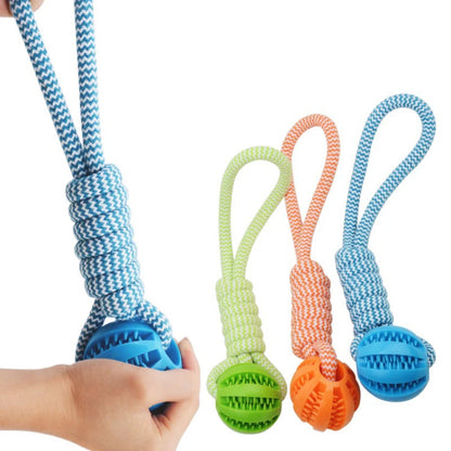 Durable Dog Rope Toys Ball on Rope, Tug of War Dog Toy Interactive Exercise Reward Toy for Medium Small Dogs,Rubber Dog Chew Toy