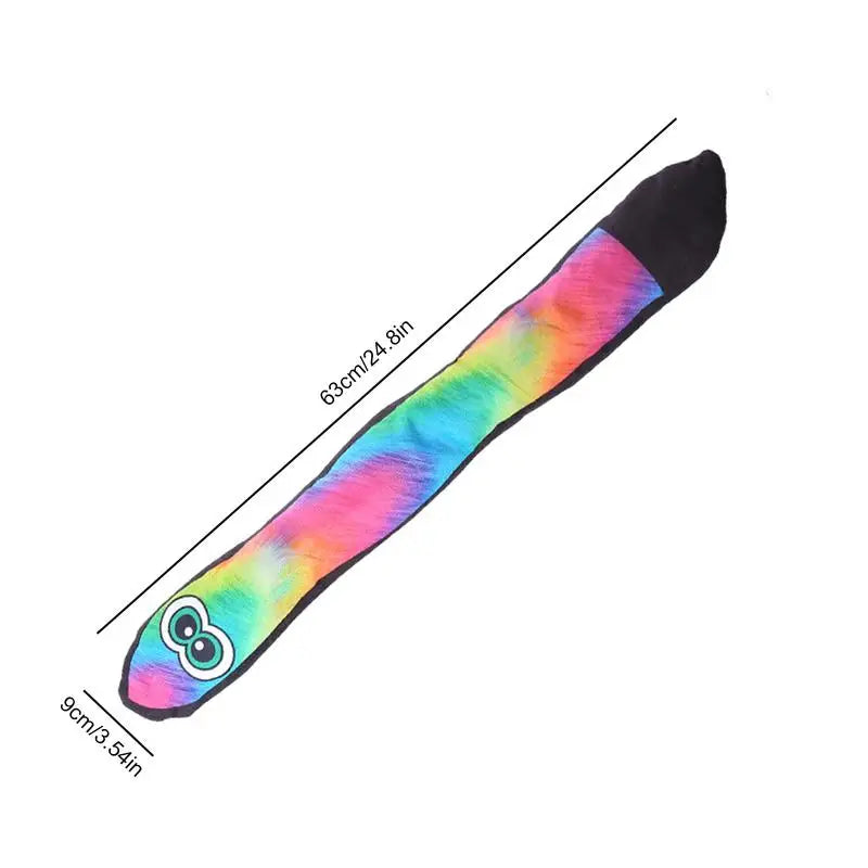 Snake Dog Toy With Squeakers Plush Puppy Toys With Squeakers At The Tail Blue Rainbow Squeaky Pet Snake Toy Long Dog Toys For