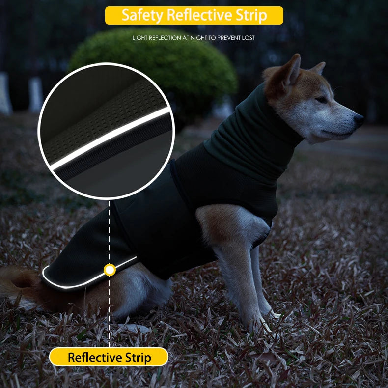 Dog Relief Calming Vest Dog Anti Anxiety Jacket Reflective Turtleneck Coat with Hood Small Medium Large Dogs Clothes