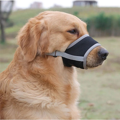 Adjustable Anti Bark Bite Mesh Muzzle for Dogs Pet Mouth Muzzle Stop Chewing for Puppies Nylon Belt Dog Accessories Pet Products