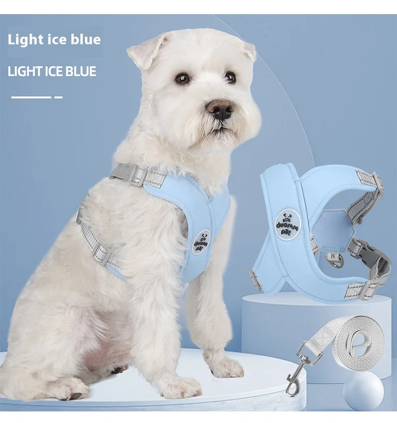 New breathable pet chest harness vest style reflective dog leash pet leash