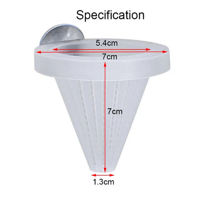 1pcs Plastic Feeder Set With Suction Cup For Aquarium Red Worm Feeding Fish Tank Cone Live Food Tapered Hopper Basket Supplies