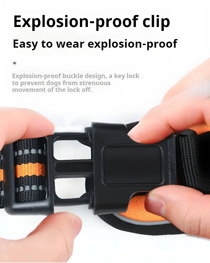 Pet dog chest back anti impact reflective vest style chest back large medium cat dog chest back traction rope set dog harness