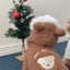 Super Warm Pet Winter Clothes Cosplay Costume Bear Shaped Outfits for Small Medium Puppy New Year Double Fleece Cat Clothing