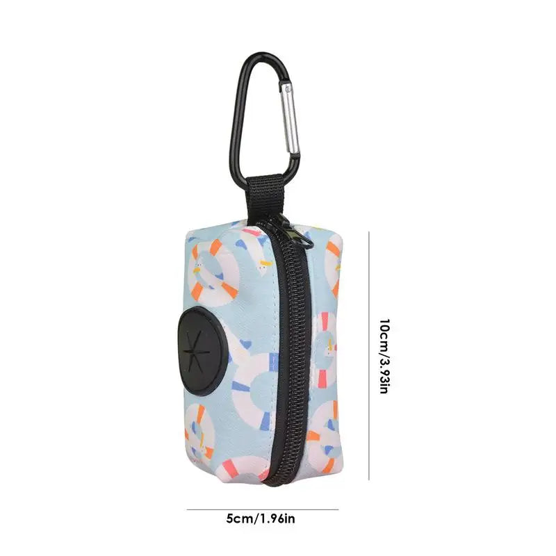 Dog Poop Bags Dog Waste Bag Holder with Graphic Print Poop Bag Dispenser Doggy Waste Bags Portable Doggie Bag Holder for Travel
