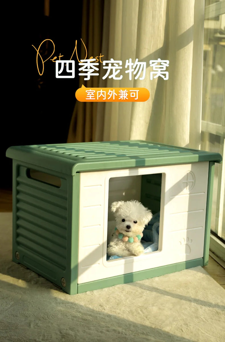 Kennel All Seasons Dog House Summer Small Dog Delivery Room Closed Pet Bed Cat Nest Summer Indoor Dog House