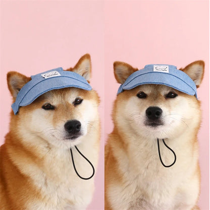 Outdoors Denim Pet Cat Hat Sunscreen UV Protection Summer Chihuahua Small York Dog Accessories Cute Animal Adjustable Head Wear