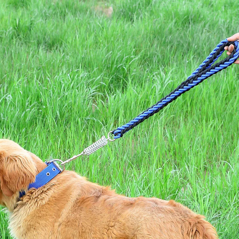 Durable Nylon Dog Leash Heavy Duty Spring Traffic Control Training Short Leashes for Medium Large Dogs Pitbull Pet Accessories