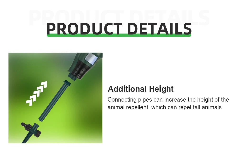 Motion Sprinkler Animal Deterrent Garden Pest Control Jet Spray Birds Repellent Driving Small Animals Repellent Used