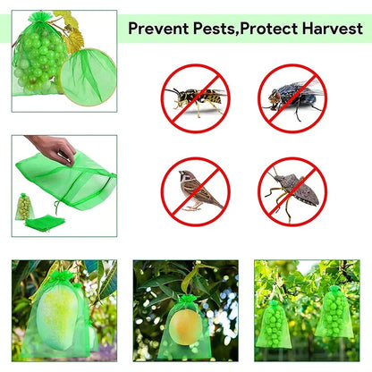 50Pcs Fruit Protection Anti-Bird Bags Strawberry Grapes Mesh Bag Plante Vegetable Netting Cover Garden Tool