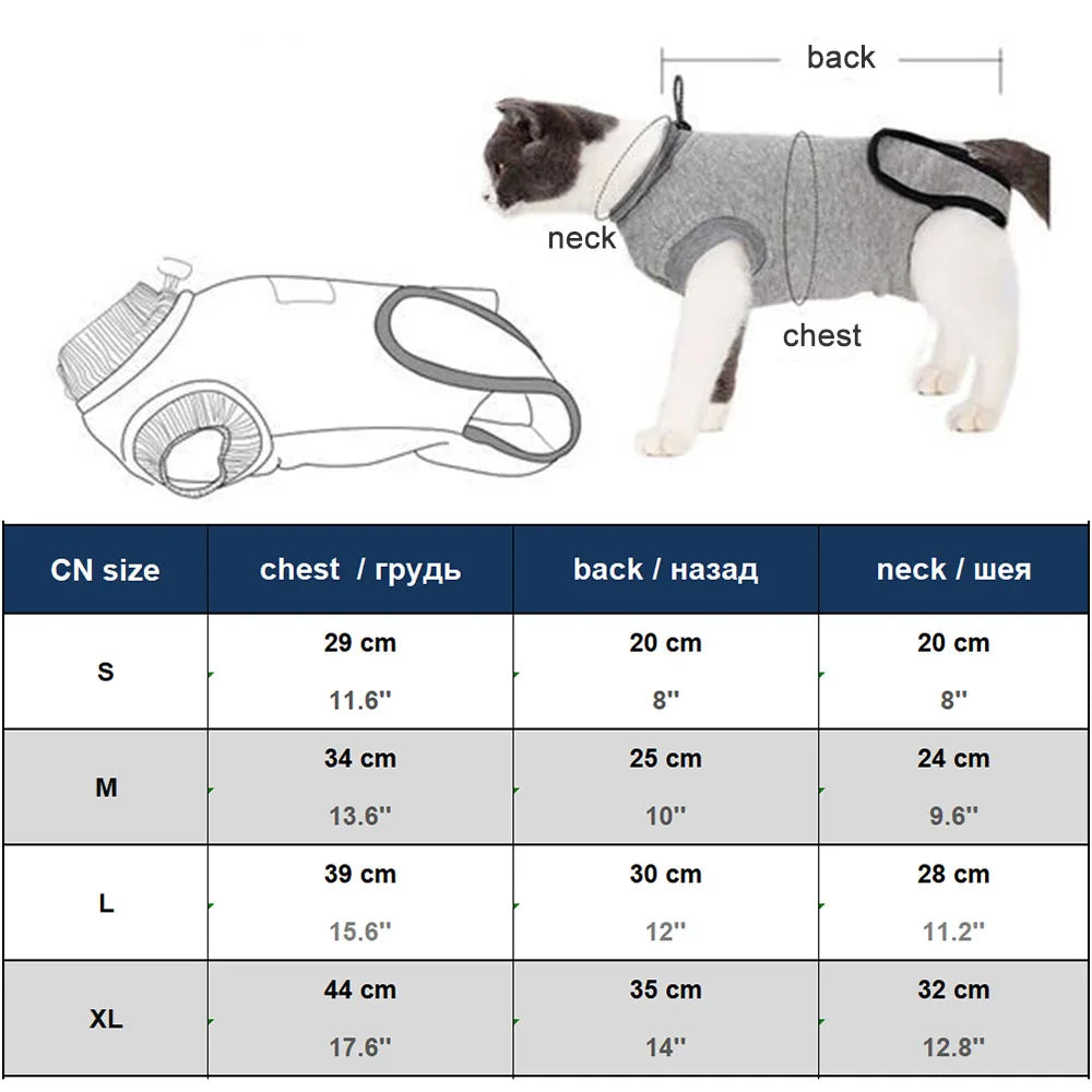 Cat Sleeveless Shirt Cat Recovery Suit Breathable E-Collar Alternative Vest for Cat Small Puppy Cute Printed Cotton Pet Clothes