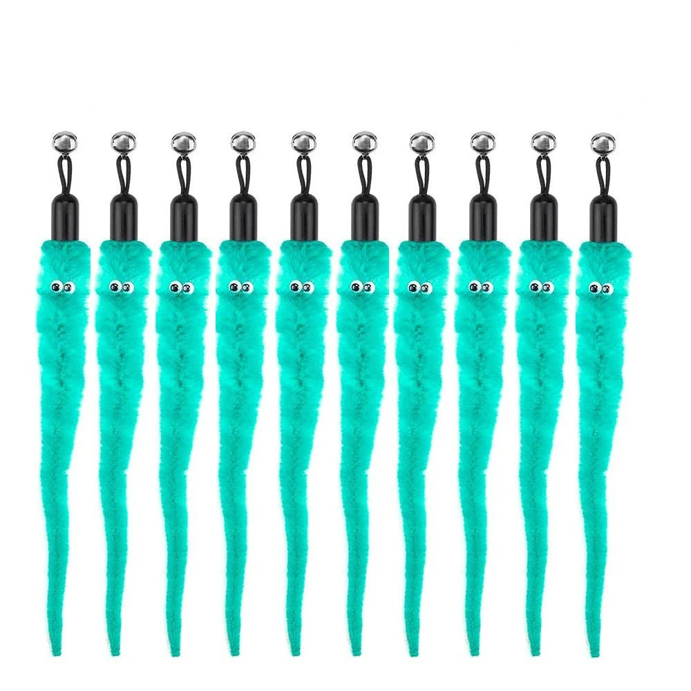 Cat Feather Toy Accessories False Mouse Worm Toy with Bell Kitten cat Toys Interactive Replacement Refill Foam Ball Training