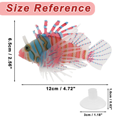 UXCELL Artificial Glowing Fish Luminous Fake Lionfish Aquarium Artificial Silicone Ornament Floating Fish Tank Decoration