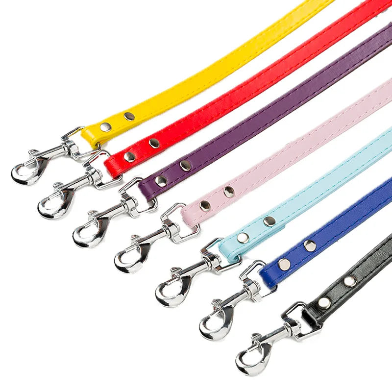 Leather Dog Leash Pet Dog Training Leash Rope Colorful PU Puppy Dog Walking Leash for Large Medium Small Dogs Pet Supplies 120cm