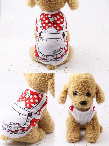 Wholesale Small Pet Dog Clothes Vest Down Jacket Cartoon Cute Chihuahua Tshirt Puppy Yorkshire Terrier Puppy Bulldog Ropa Perro