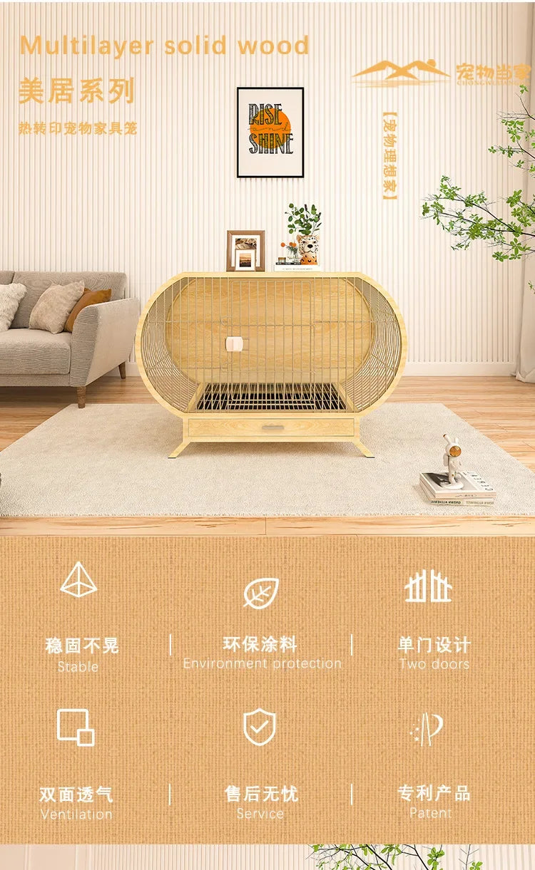 Popular luxury dog cage, small and medium-sized Shiba Inu Corgi creative modeling dog house dog cabinet, indoor kennel with toi