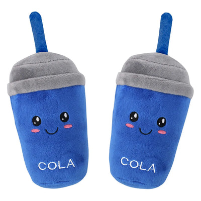 Dog Plush Toy Funny Cute Plush Stuffed Cola Cup Drink Pet Toy Squeaky Sound Large Medium And Small Dog Toys Fleece Squeak Toys