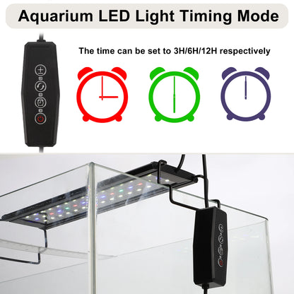 UXCELL Aquarium Light LED Fish Tank Light Timer Three Color Lighting Aquarium Light for Plants Fish and Aquatic Pet Supplies