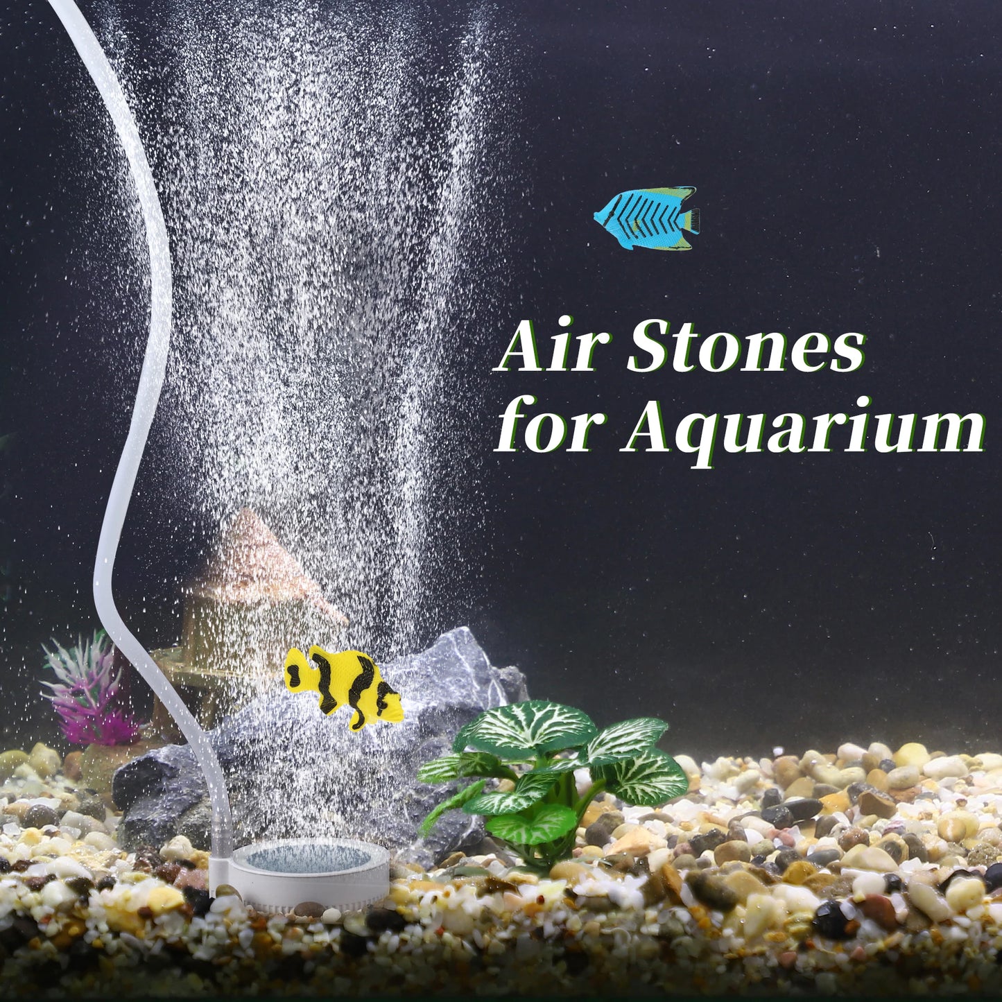 UXCELL  Air Stone Aquarium 5cm Oxygen Aerator Air Bubble Pond Pump Hydroponic Oxygen Mini Air Pump Accessories with Tube