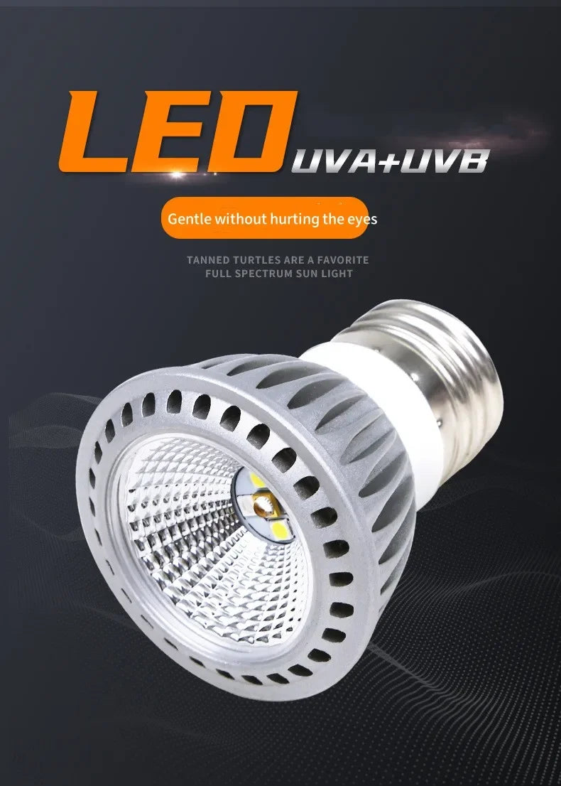 Reptile UVA + UVB Full Spectrum Turtle Basking Platform Sun Lamp Sunbathe Heat Lamp for Lizard Amphibians 5.0 10.0 Reptile Light