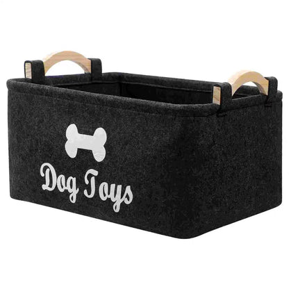 A Cat and Dog Toy Storage Box with Various Styles and Types, Made of Felt and Does Not Fade.