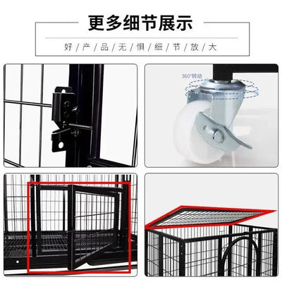 Dog Cage Small Medium Large Dog Square Tube Dog Cage Bold Iron Pet Dog Dog Cage Dog House Teddy Golden Retriever Supplies