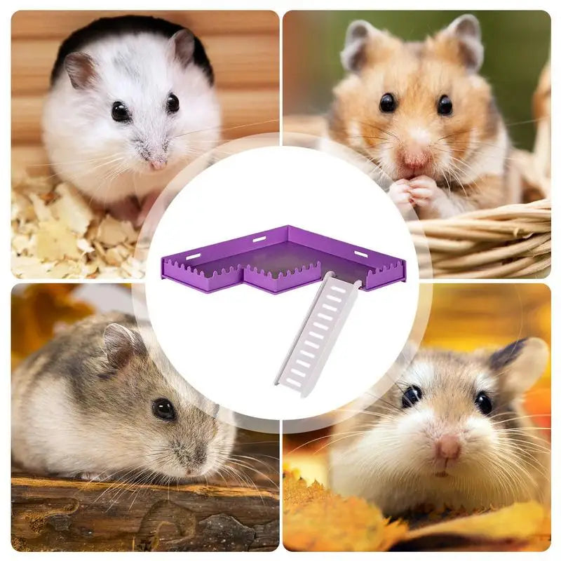 Hamster Platform With Ladder Safe PVC Play Gym With Ladder Pet Supplies Small Animal Habitat Decor For Hamsters Hedgehogs