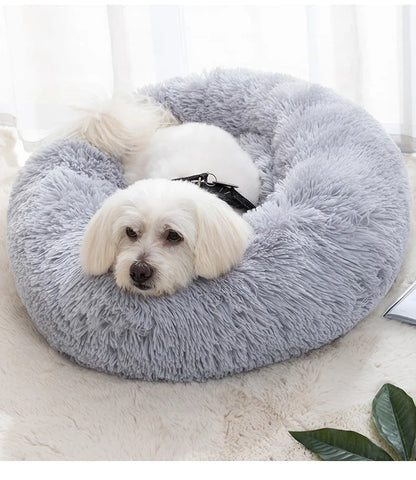 Circular Cat Bed with Plush Insulation Deep Sleep for Pets Soft Macaron Pet Mat Removable and Washable Suitable for All Seasons
