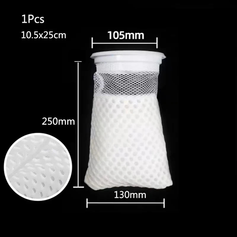 Anti Overflow Aquarium Filter Bag with Frame Washable Reusable Mesh Foam Carpet Sock Bag for Fish Marine Filtration System Hot