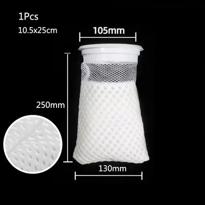 Anti Overflow Aquarium Filter Bag with Frame Washable Reusable Mesh Foam Carpet Sock Bag for Fish Marine Filtration System Hot