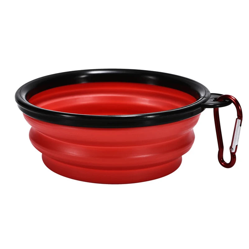 Mountaineering Buckle Silicone Pet Bowl Folding Bowl Outdoor Special Imitation Silicone Dog Bowl Portable For Outdoor Use