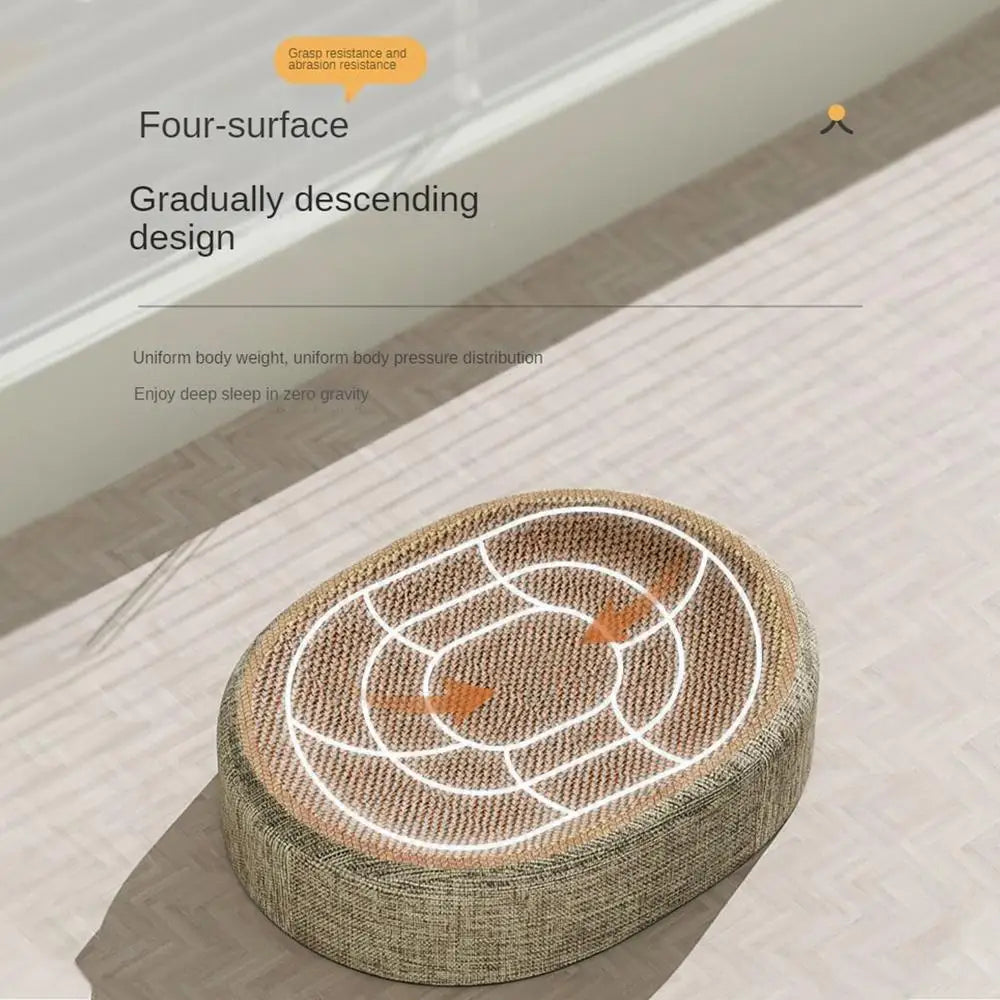 Cat Scratcher Cat Scratch Bed Sturdy Scratcher Pad Oval Cat Scratch Pad Bowl Nest Multifunctional Pet Sleeping Mat for Indoor