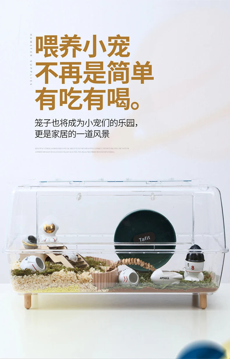 Honey squirrel ceramic food bowl hamster kettle drink device creative astronaut golden bear dodge nest prevent tipping bathtub