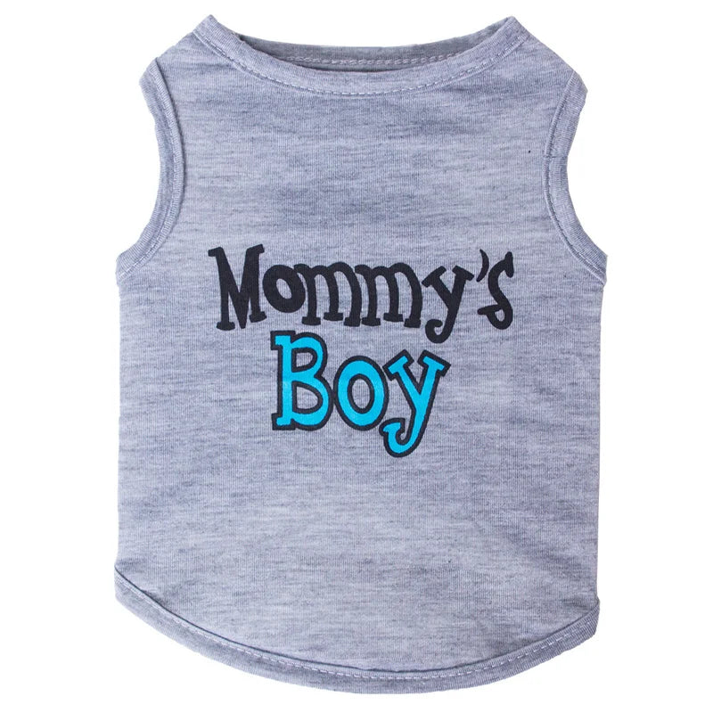 Summer Cotton Puppy Dog Vest Shirt Letter Print Pet Clothes for Small Dogs Chihuahua Pinscher Yorkshire Shirts mascotas Clothing