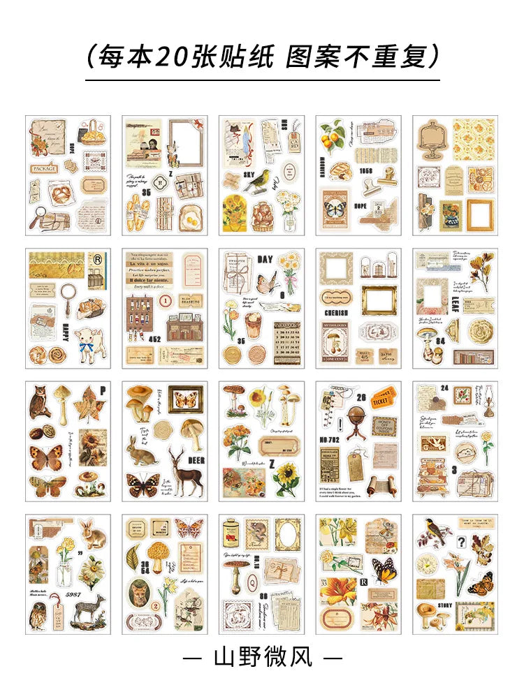 JIANQI 20 pcs PET Die cut Stickers book Plant Flower Label Decorative handmade Scrapbooking Material Diary Album Craft Supplies